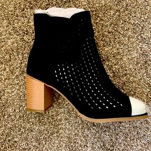 Ankle Boot Open Toe Black